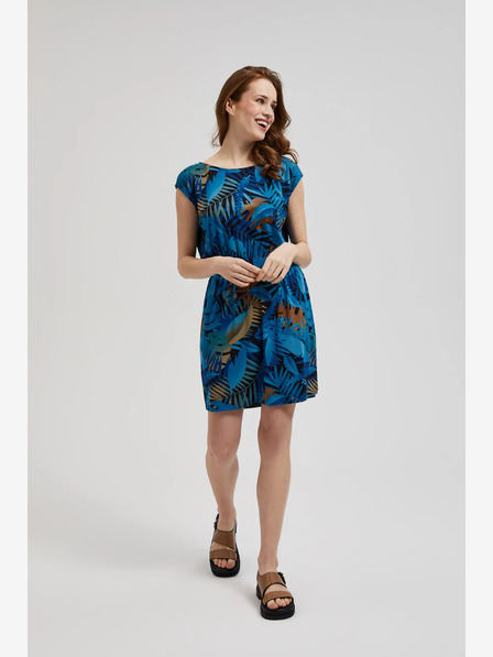 Moodo Blau gemustertes Kleid Moodo