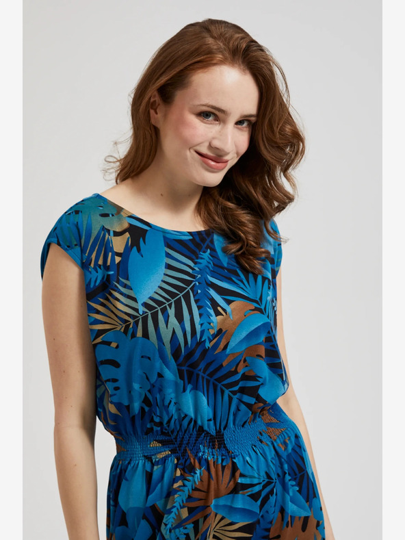 Moodo Blau gemustertes Kleid Moodo