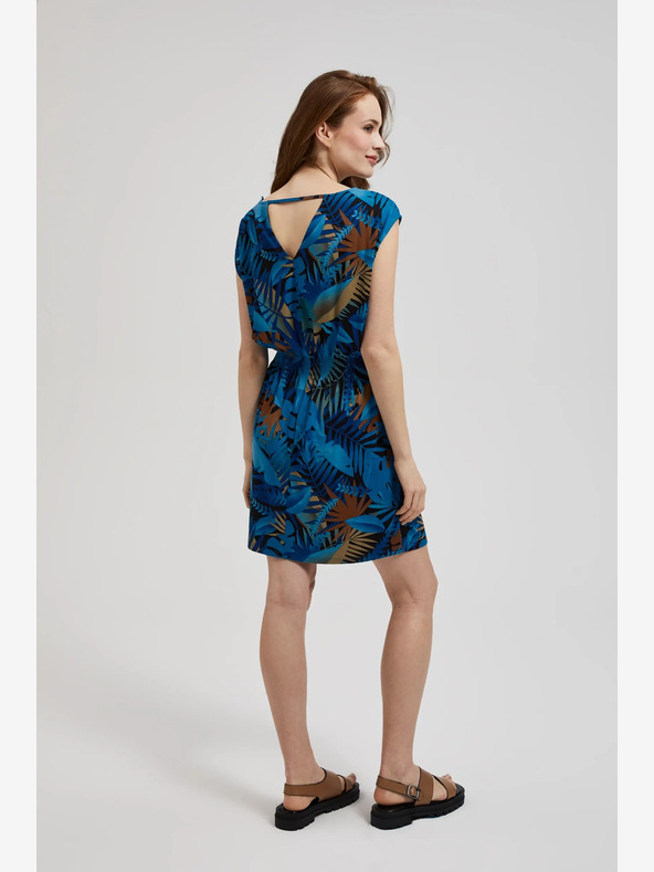 Moodo Blau gemustertes Kleid Moodo