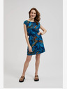 Moodo Blau gemustertes Kleid Moodo