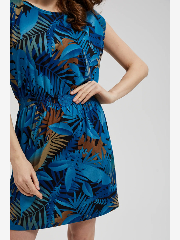 Moodo Blau gemustertes Kleid Moodo