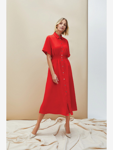 Moodo Rotes Damen-Hemdkleid Moodo