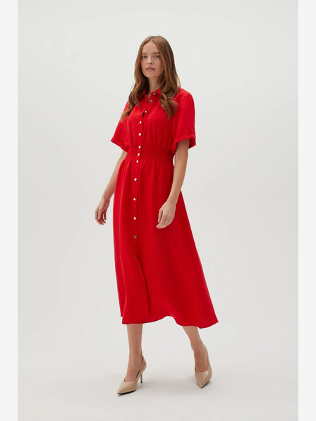 Moodo Rotes Damen-Hemdkleid Moodo