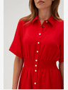 Moodo Rotes Damen-Hemdkleid Moodo