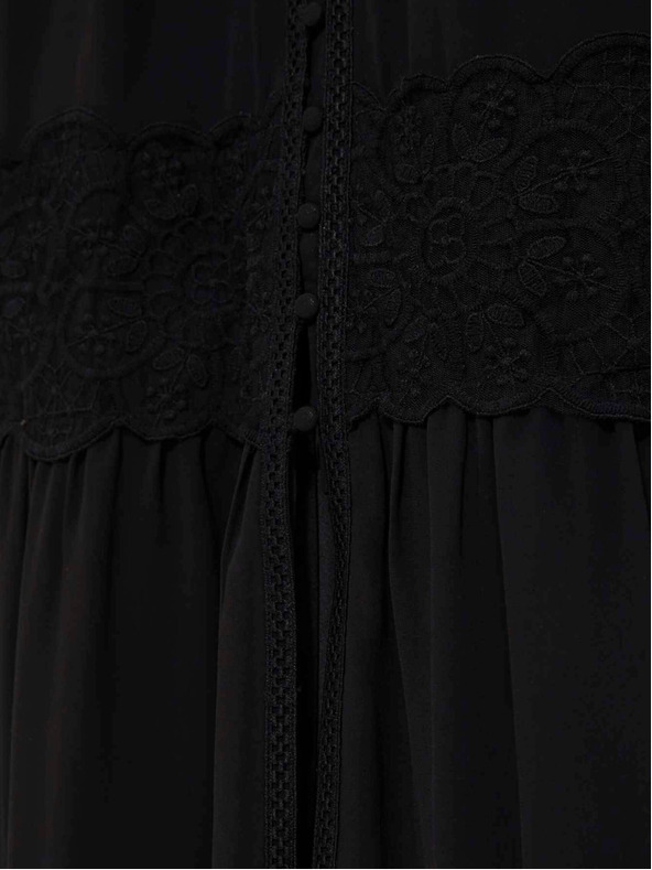 Moodo Schwarzes langes Damenkleid Moodo