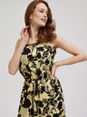 Moodo Gelbes geblümtes Midikleid Moodo
