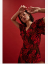 Moodo Rotes Kleid mit V-Ausschnitt Moodo