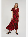 Moodo Rotes Kleid mit V-Ausschnitt Moodo