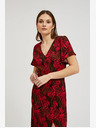 Moodo Rotes Kleid mit V-Ausschnitt Moodo