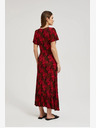 Moodo Rotes Kleid mit V-Ausschnitt Moodo