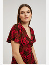 Moodo Rotes Kleid mit V-Ausschnitt Moodo