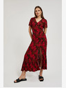 Moodo Rotes Kleid mit V-Ausschnitt Moodo