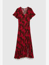 Moodo Rotes Kleid mit V-Ausschnitt Moodo