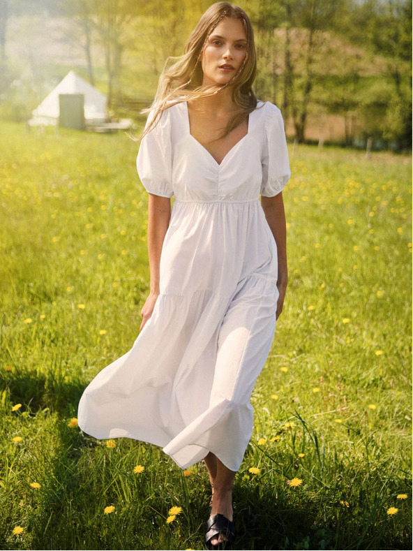 Moodo Weißes Damenkleid Moodo