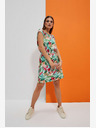 Moodo Grün und weiß gemustertes Kleid Moodo