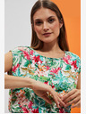 Moodo Grün und weiß gemustertes Kleid Moodo
