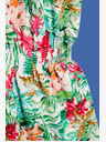 Moodo Grün und weiß gemustertes Kleid Moodo