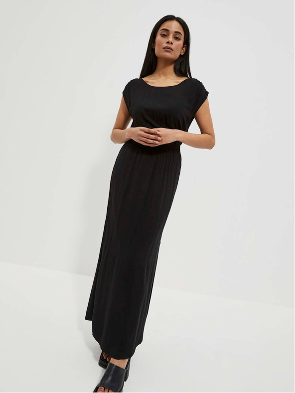 Moodo Schwarzes langes Damenkleid Moodo