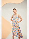 Moodo Cremefarben gemustertes Kleid Moodo