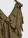 Moodo Grünes Viskosekleid mit Rüschen Moodo