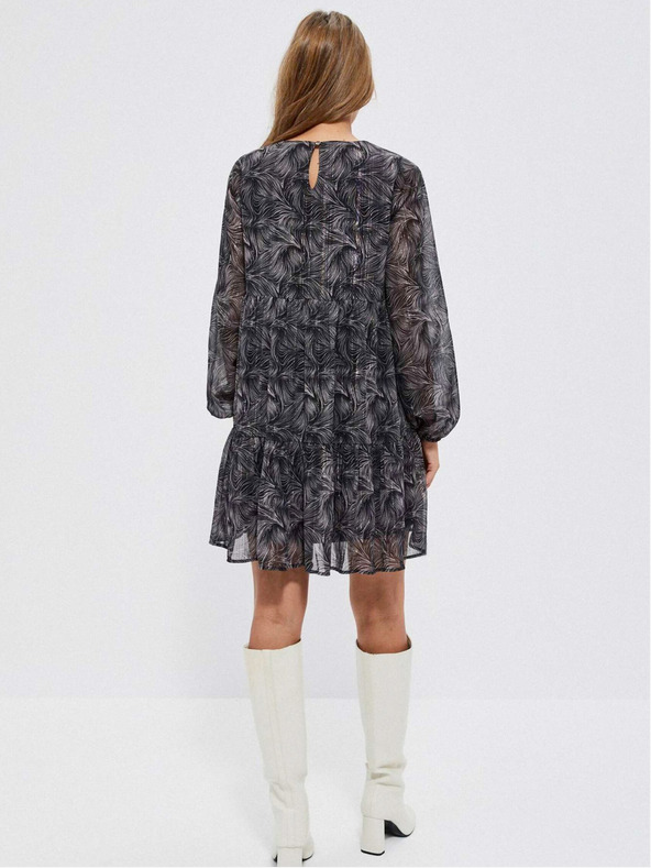 Moodo Schwarzes Boho-Damen-Kleid Moodo