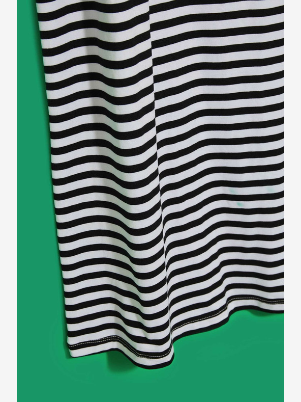 Moodo Weiß-schwarz gestreiftes Kleid Moodo