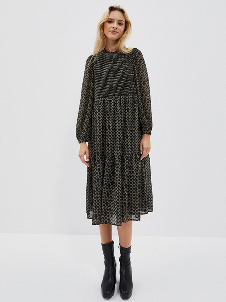 Moodo Schwarzes Damen Midikleid Moodo