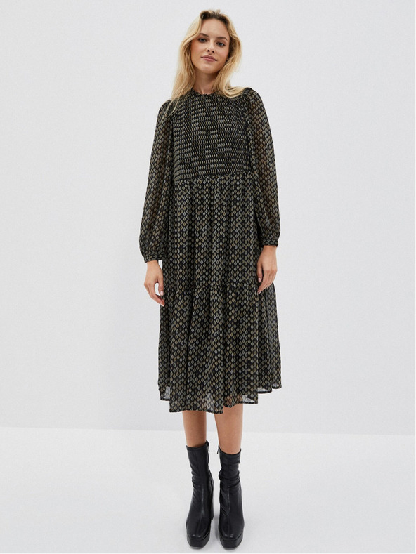 Moodo Schwarzes Damen Midikleid Moodo