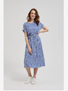 Moodo Blau gestreiftes Midikleid Moodo
