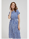Moodo Blau gestreiftes Midikleid Moodo