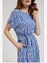 Moodo Blau gestreiftes Midikleid Moodo