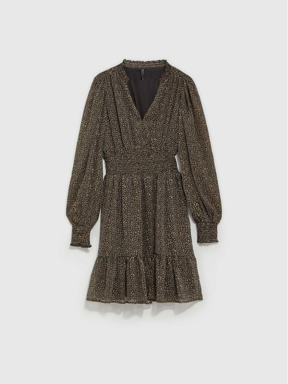 Moodo Schwarzes Damenkleid mit Rüsche Moodo