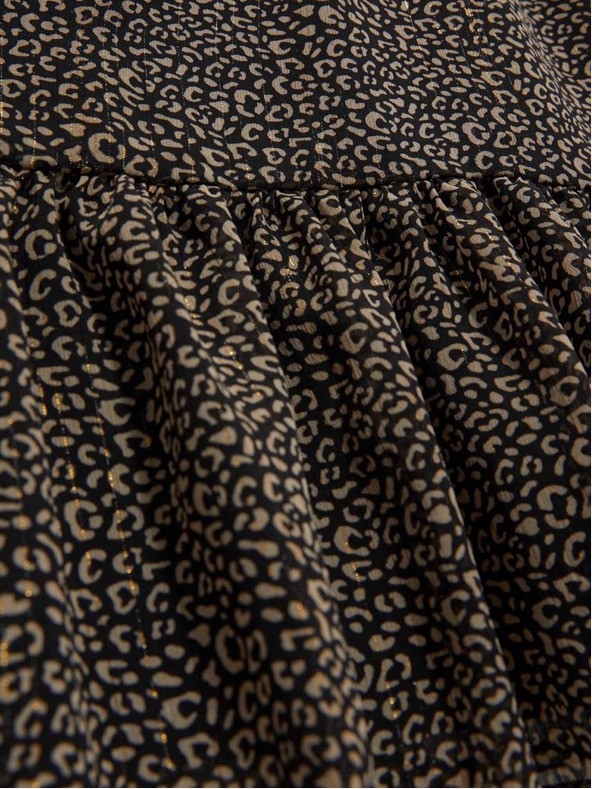 Moodo Schwarzes Damenkleid mit Rüsche Moodo