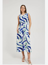 Moodo Blau gemustertes Midikleid Moodo