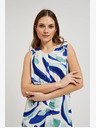Moodo Blau gemustertes Midikleid Moodo