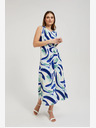 Moodo Blau gemustertes Midikleid Moodo