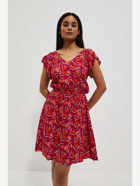 Moodo Rot gemustertes Kleid Moodo