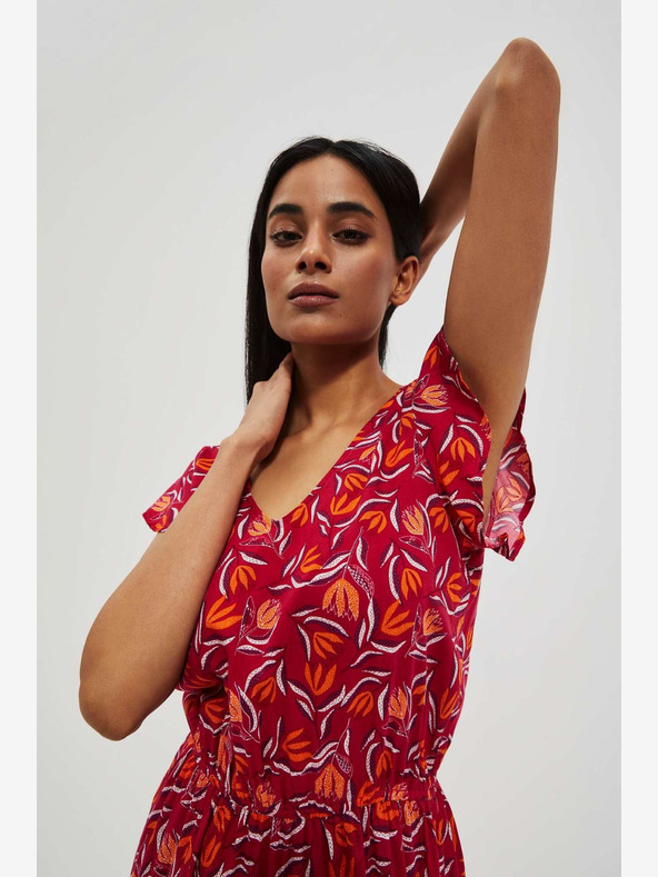 Moodo Rot gemustertes Kleid Moodo