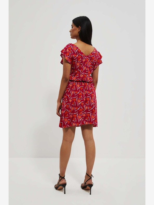 Moodo Rot gemustertes Kleid Moodo