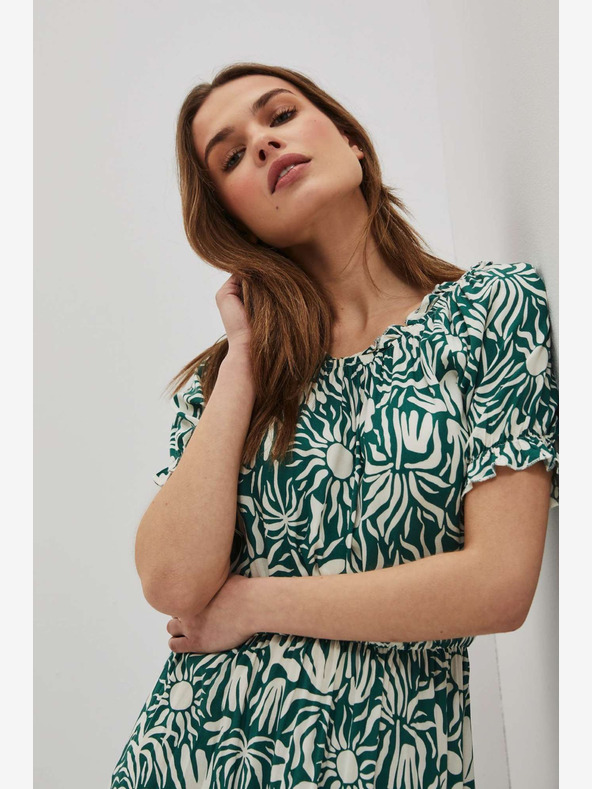 Moodo Grün gemustertes Kleid Moodo