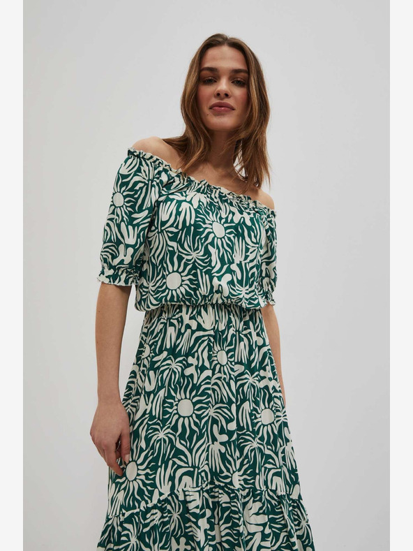 Moodo Grün gemustertes Kleid Moodo
