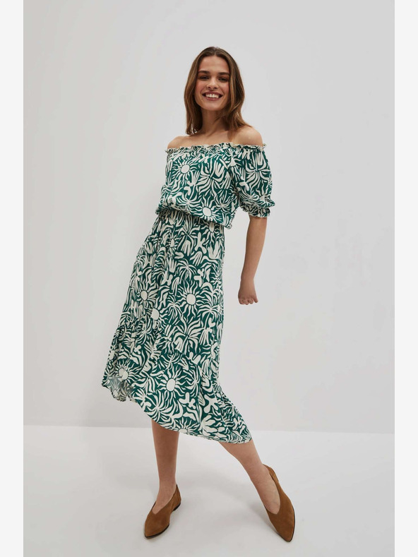 Moodo Grün gemustertes Kleid Moodo