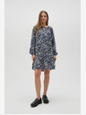 Moodo Weiß-blau gemustertes Damenkleid Moodo