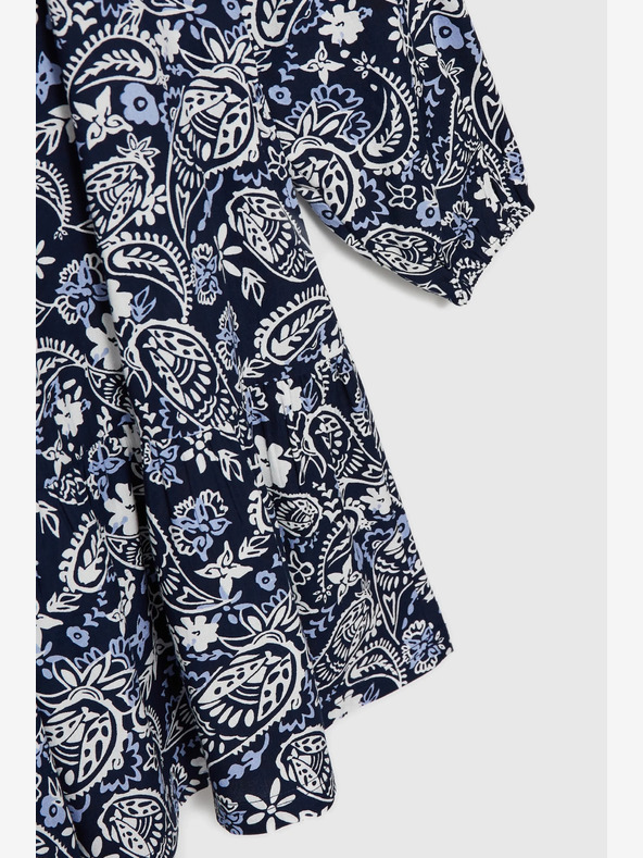 Moodo Weiß-blau gemustertes Damenkleid Moodo