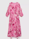 Moodo Rosa geblümtes Kleid mit Rüschen Moodo