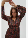 Moodo Orange und braun gemustertes Damenkleid Moodo