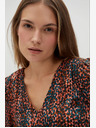Moodo Orange und braun gemustertes Damenkleid Moodo