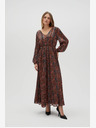 Moodo Orange und braun gemustertes Damenkleid Moodo