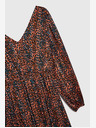 Moodo Orange und braun gemustertes Damenkleid Moodo