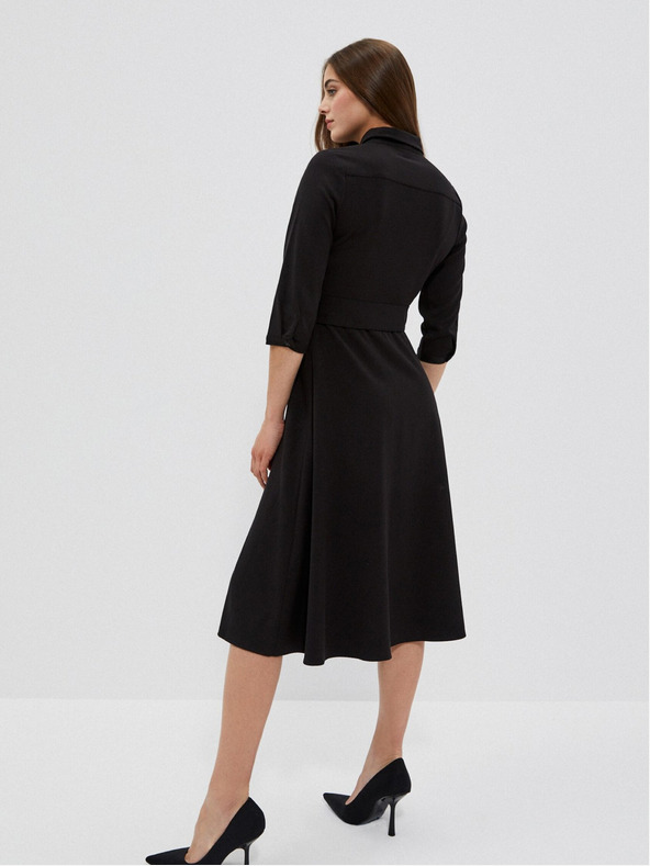 Moodo Schwarzes Damen Midikleid Moodo